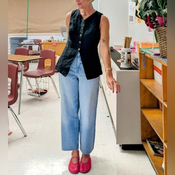 Reformation Black Linen Aspen Vest - Picture 4 of 7